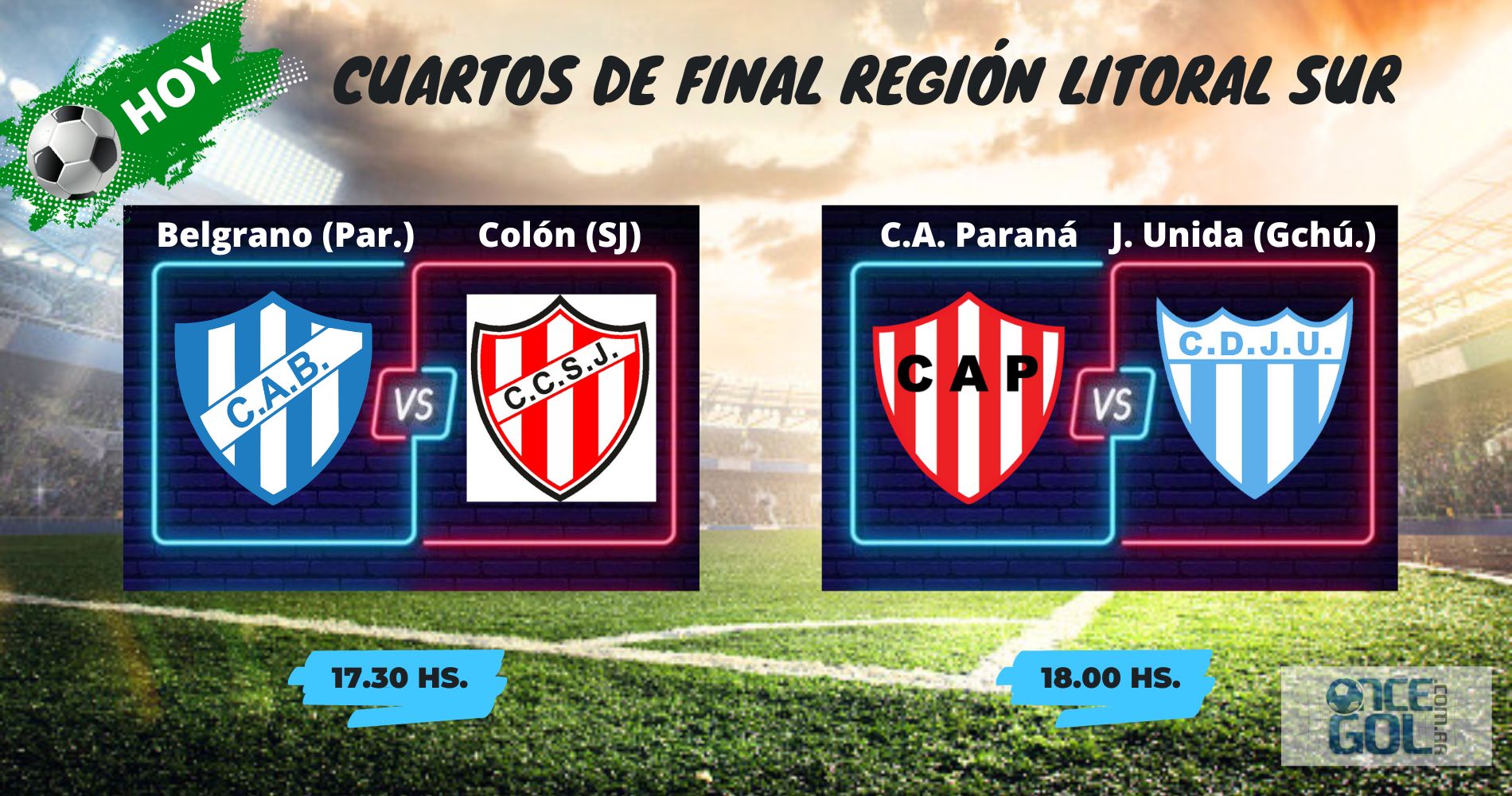 TRFA | Atl. Paraná y Belgrano juegan la revancha por cuartos de final de la Región Litoral Sur