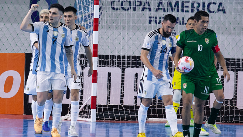Argentina goleó a Bolivia en el debut de la Copa América de Futsal