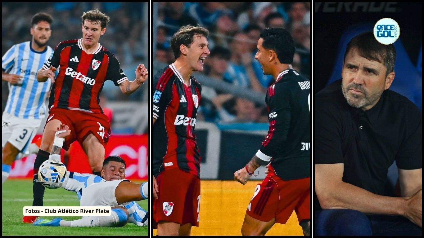 River se impuso en el clásico frente a Racing, que finalizo con diez por la expulsión de Marcos Rojo | GOLES